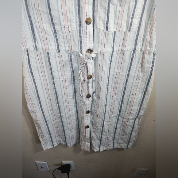 New Time And Tru Dress Linen Blend Coastal Boho Minimalist Pockets - Picture 8 of 16